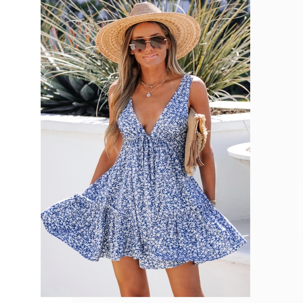 Blue floral dress